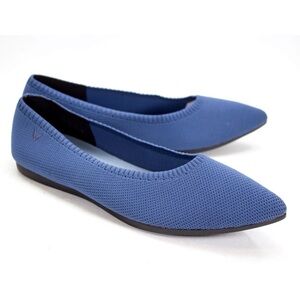 Vivaia Aria 2.0 Women EU 38 US 7-7.5 Blue Pointed Toe Knit Washable Ballet Flats
